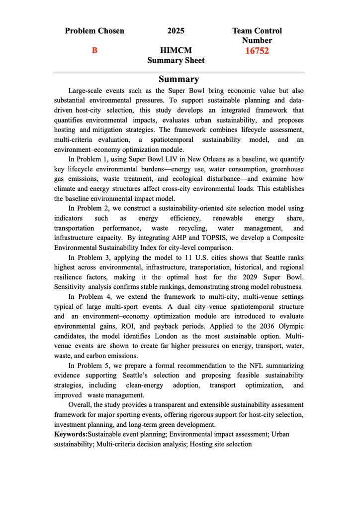 First page of Our modeling paper